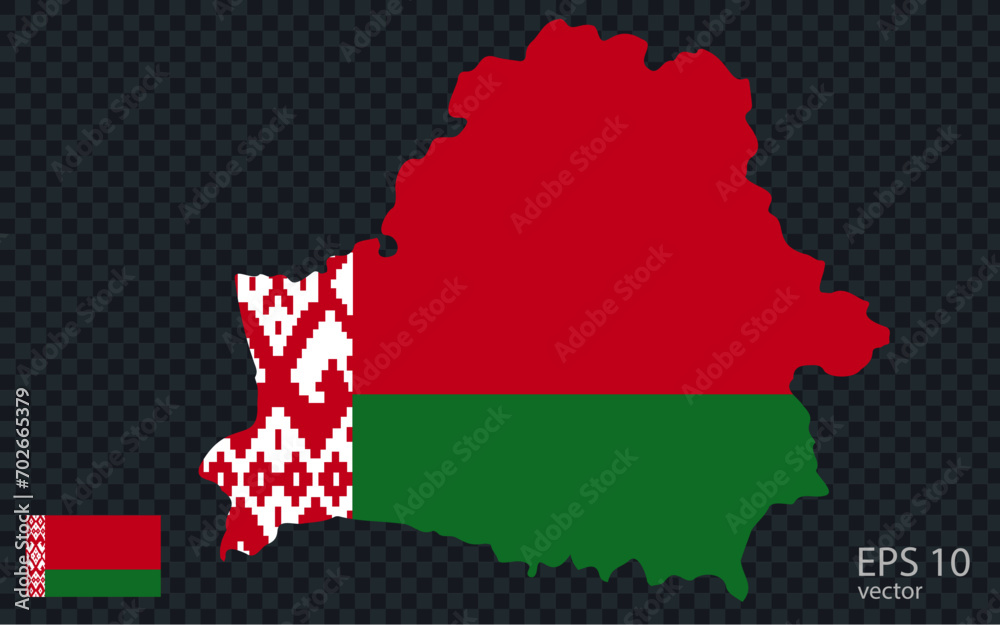 Obraz premium Vector map of Belarus. Vector design isolated on grey background. 