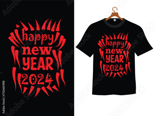 Happy new year t shirt design photo