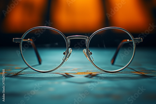 A simplistic depiction of a pair of eyeglasses, using circles and lines.