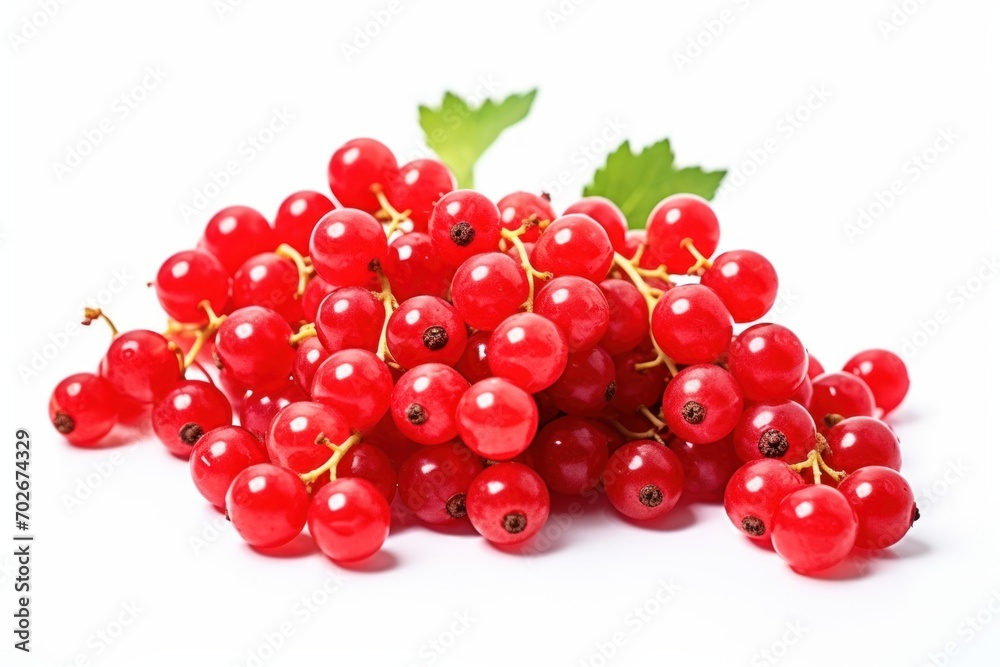 AI-generated illustration of a heap of red currants on a white background AI-generated illustration of a heap of red currants on a white background