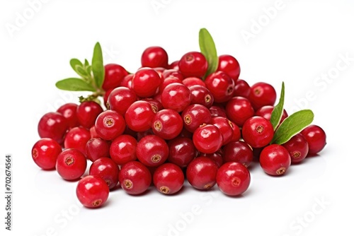 AI-generated illustration of fresh lingonberries on a white surface