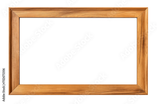 Wooden photo frame on transparent background, wood frame png