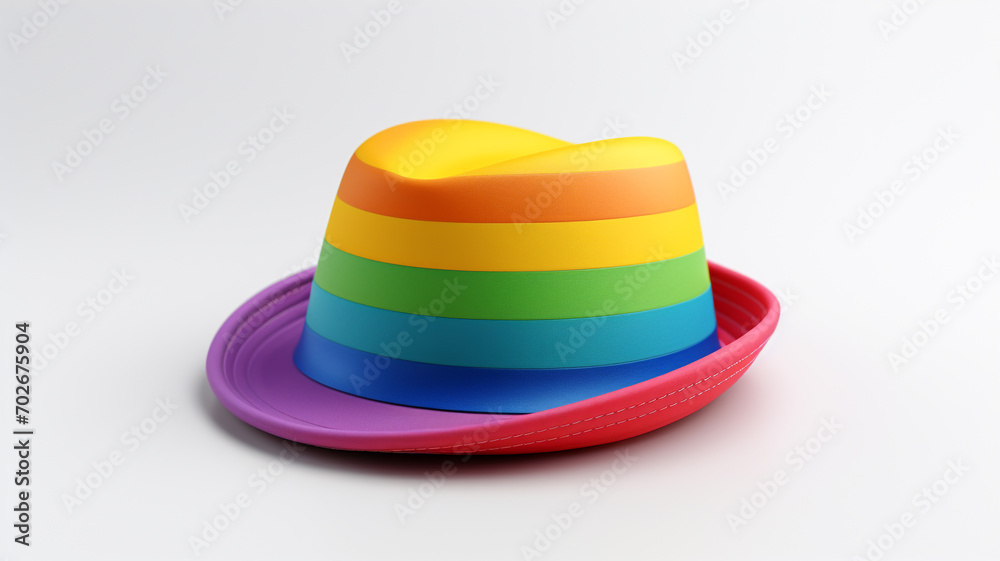 beautiful rainbow hat on white background beautiful rainbow hat on white background