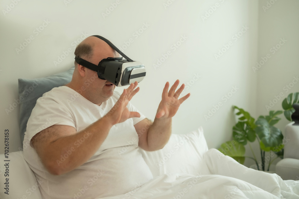 White British over weight man using virtual reality headset isolated in transparent PNG, VR, future gadgets, technology, virtual event concept. White British over weight man using virtual reality headset isolated in transparent PNG, VR, future gadgets, technology, virtual event concept.
