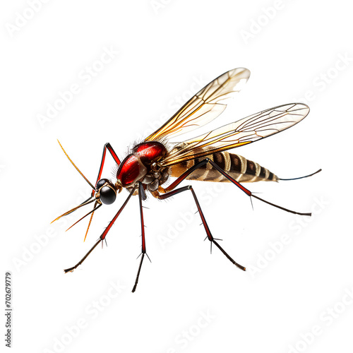 Close-up mosquito, isolated on transparent background
