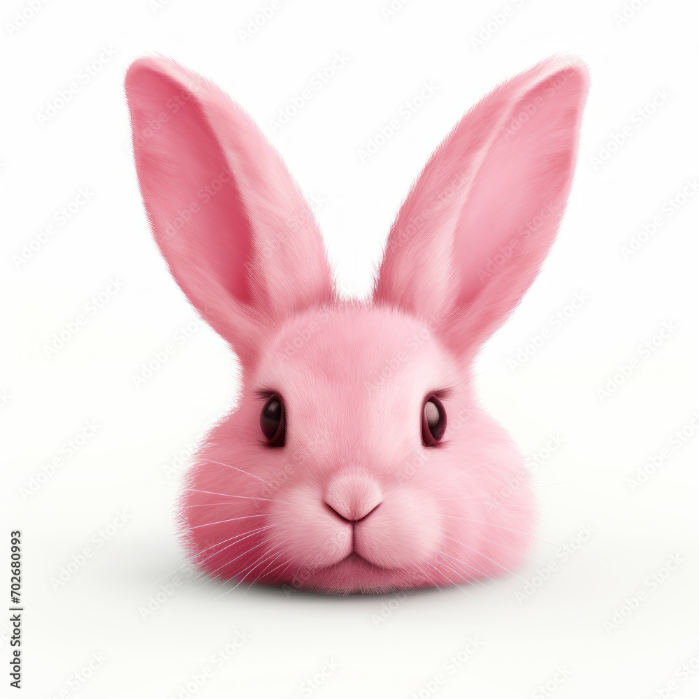 Obraz premium Innocent and cute Pink Bunny Head