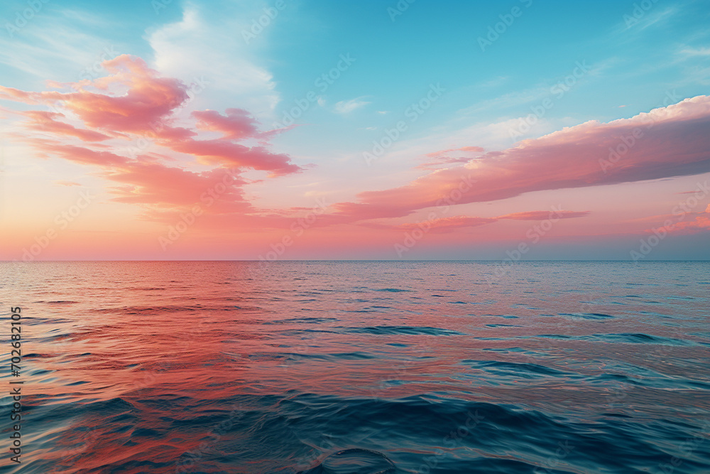 A depiction of a gradient horizon, showcasing a harmonious blend of colors reminiscent of a serene sunset.