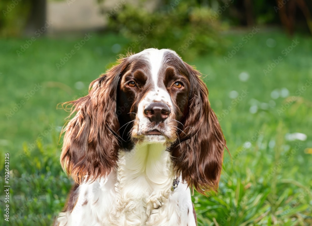 springer spaniel hunting dog portrait , generated by AI