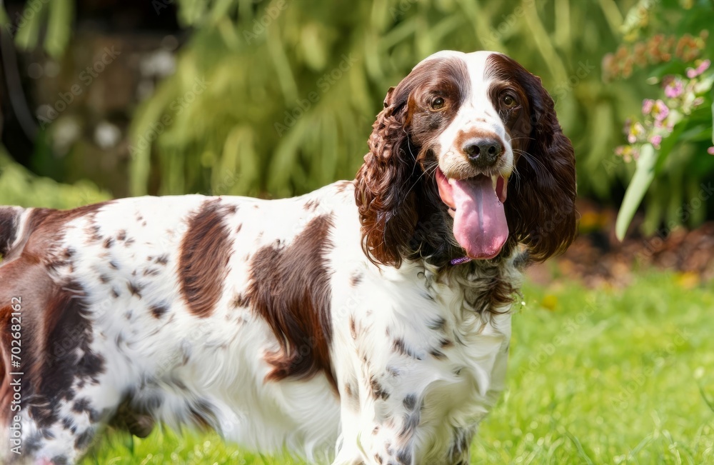 springer spaniel hunting dog portrait , generated by AI