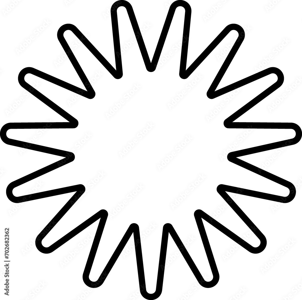 Fototapeta premium Abstract geometric y2k line black icon