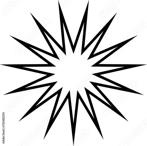 Abstract geometric y2k line black icon