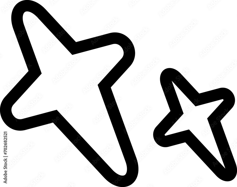 Abstract geometric y2k star line black icon Abstract geometric y2k star line black icon