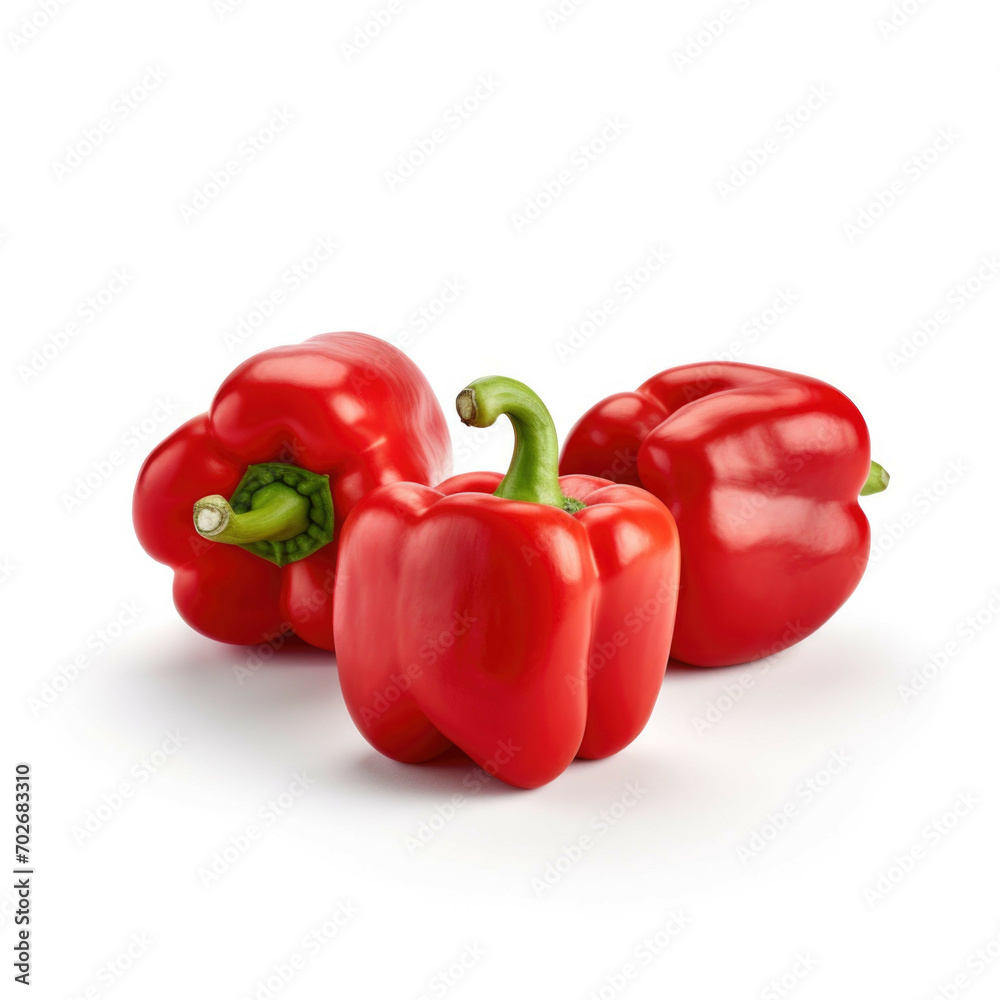 Red bell peppers isolated on white background Red bell peppers isolated on white background