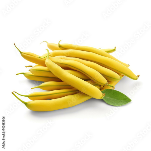 Yellow beans isolated on white background