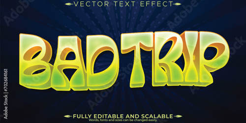 Trippy text effect, editable psychedelic and vibrant customizable font style