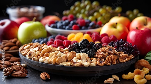 mixed fruit and nuts photo