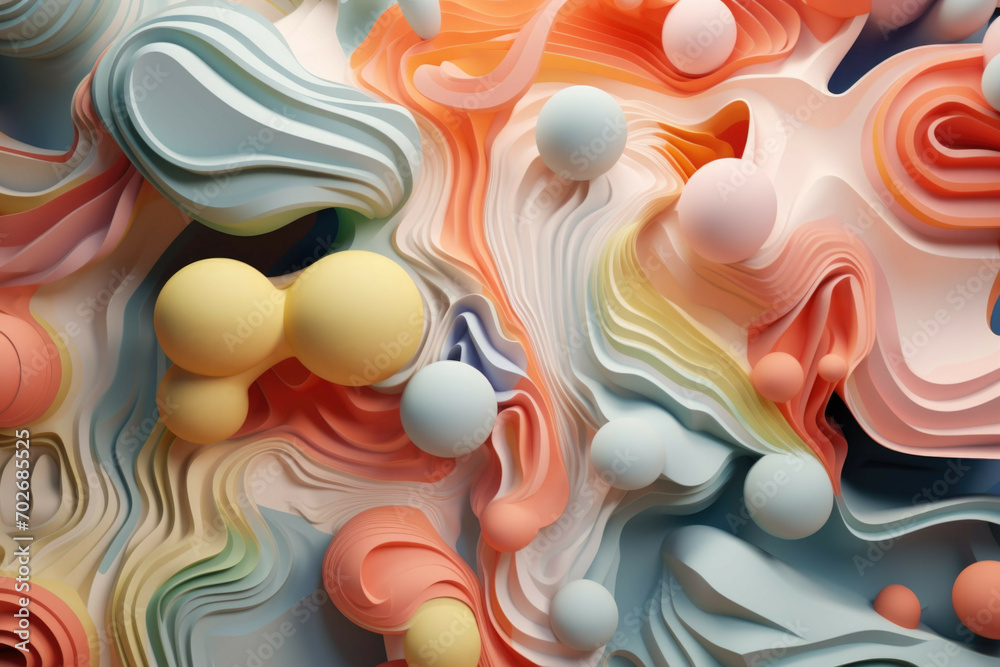 A mix of soft colors and intricate shapes A mix of soft colors and intricate shapes
