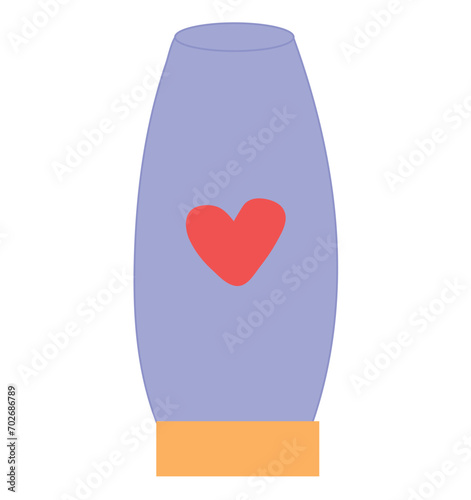 Beauty care element of colorful set. This artful illustration and design showcases a beauty product - revitalizing shampoo bottle. Vector illustration.