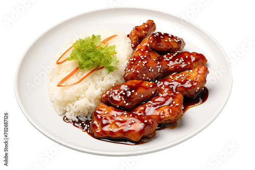 Mouthwatering Teriyaki Chicken Plate Isolated On Transparent Background