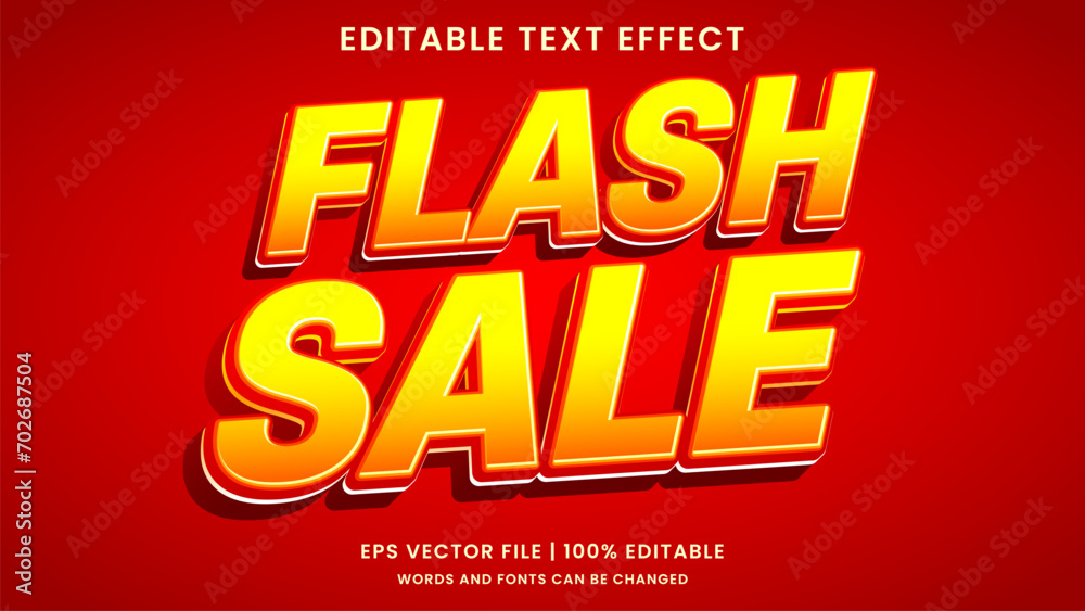 Flash sale promo 3d editable text effect
