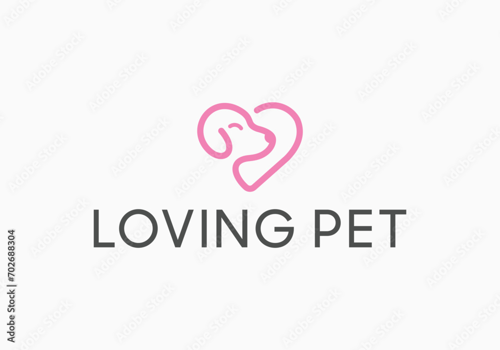 pet love store, home, shop logo vector illustration
