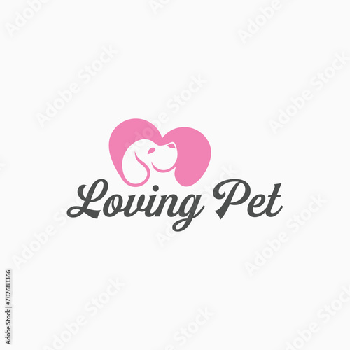 pet love store, home, shop logo vector illustration