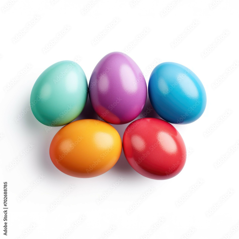 Colorful Easter Eggs isolated on white background