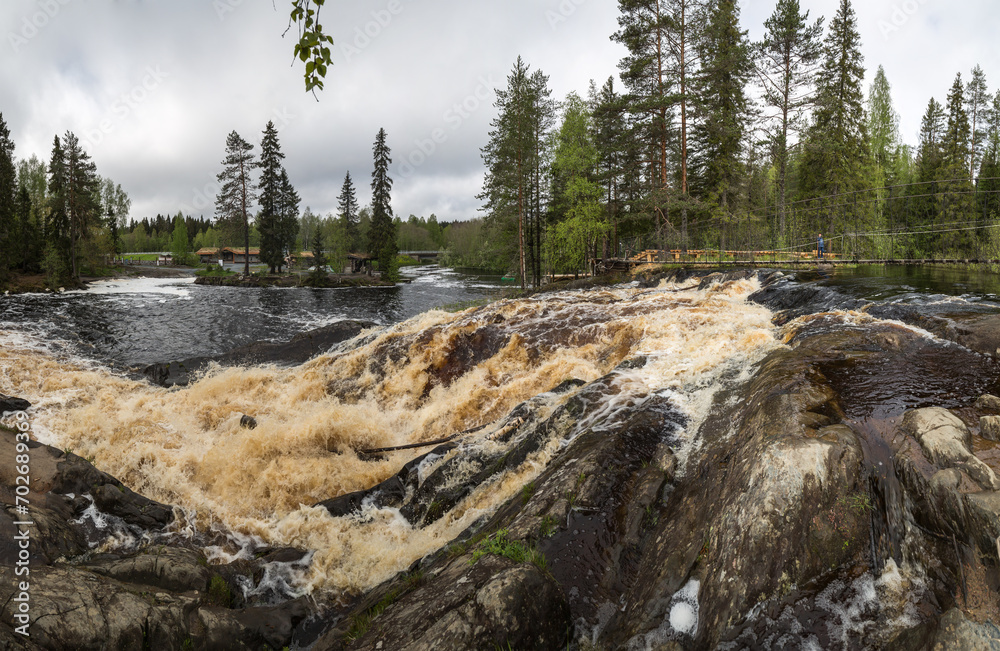 View of Ahvenkoski waterfall in Karelia View of Ahvenkoski waterfall in Karelia