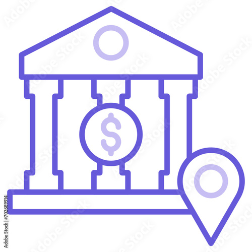 Bank Location Icon of Banking and Finance iconset.