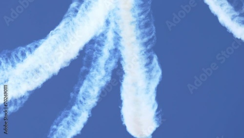 Royal Canadian Air Force Snowbirds Demo Team at Airshow Trailing Smoke photo