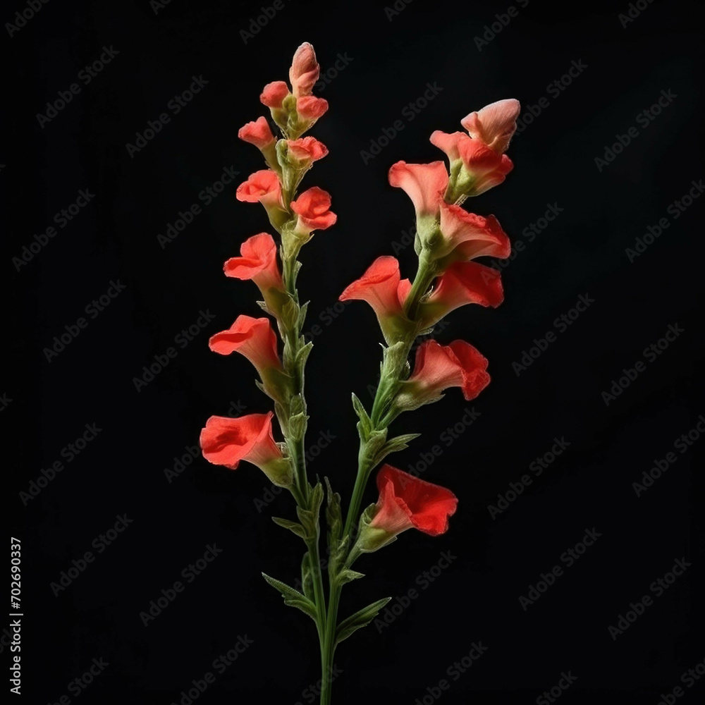 Fototapeta premium Snapdragon Flower, isolated on black background