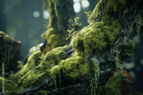 A tree trunk covered in moss and lichen © Michael Böhm