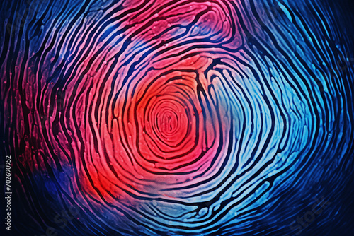 An abstract image of a fingerprint with vibrant, multi-colored swirls and patterns, suggesting uniqueness and individuality.