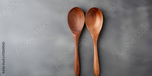 wooden spoon and fork, Kitchen background. Wooden spoons made of natural wood on a light background. natural natural materials. caring for the environment ,generarative ai 