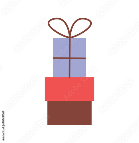 Casino element of colorful set. This flat illustration shows boxes with gifts on white background that can be won in a casino. Vector illustration.