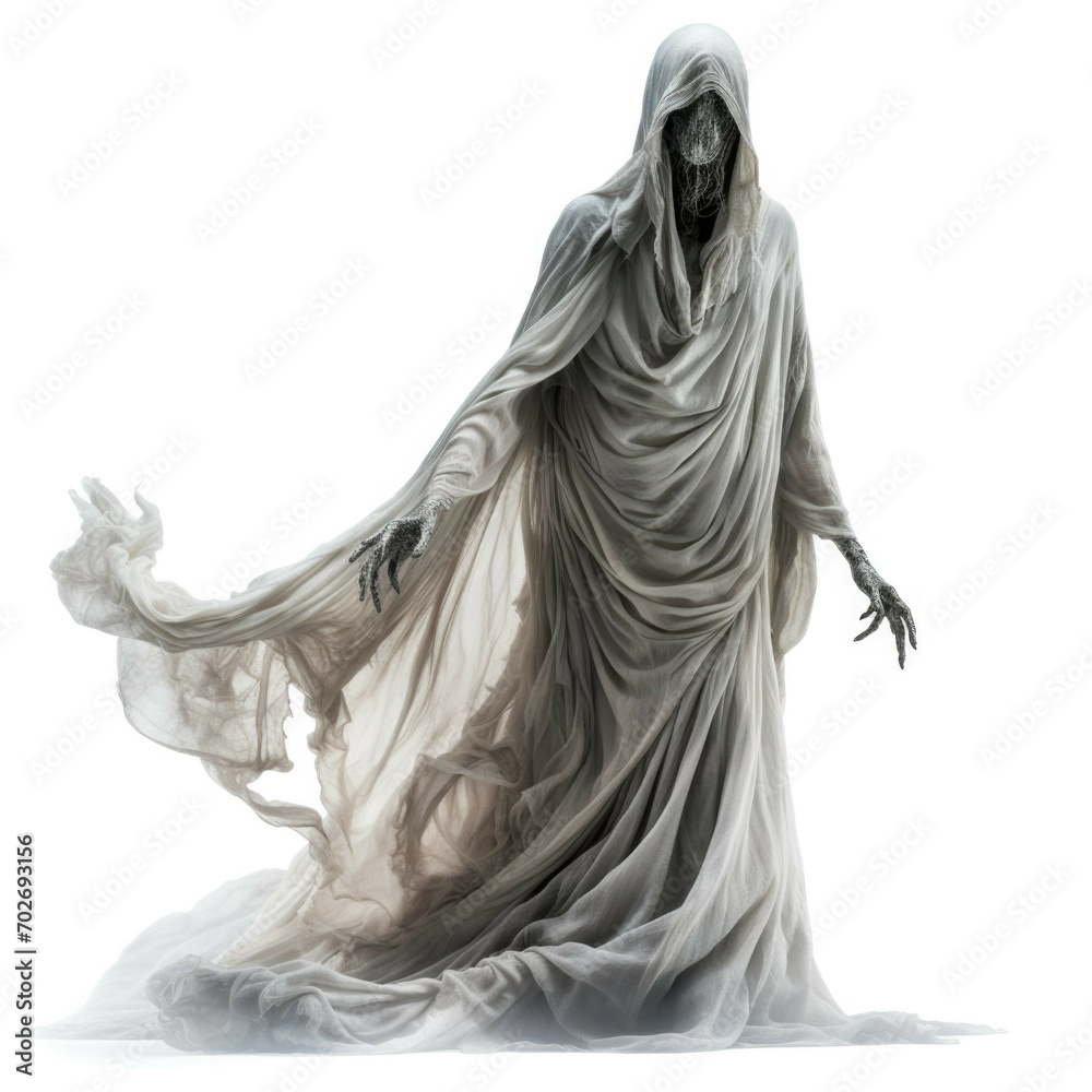 Wraith isolated on white background - obrazy, fototapety, plakaty 