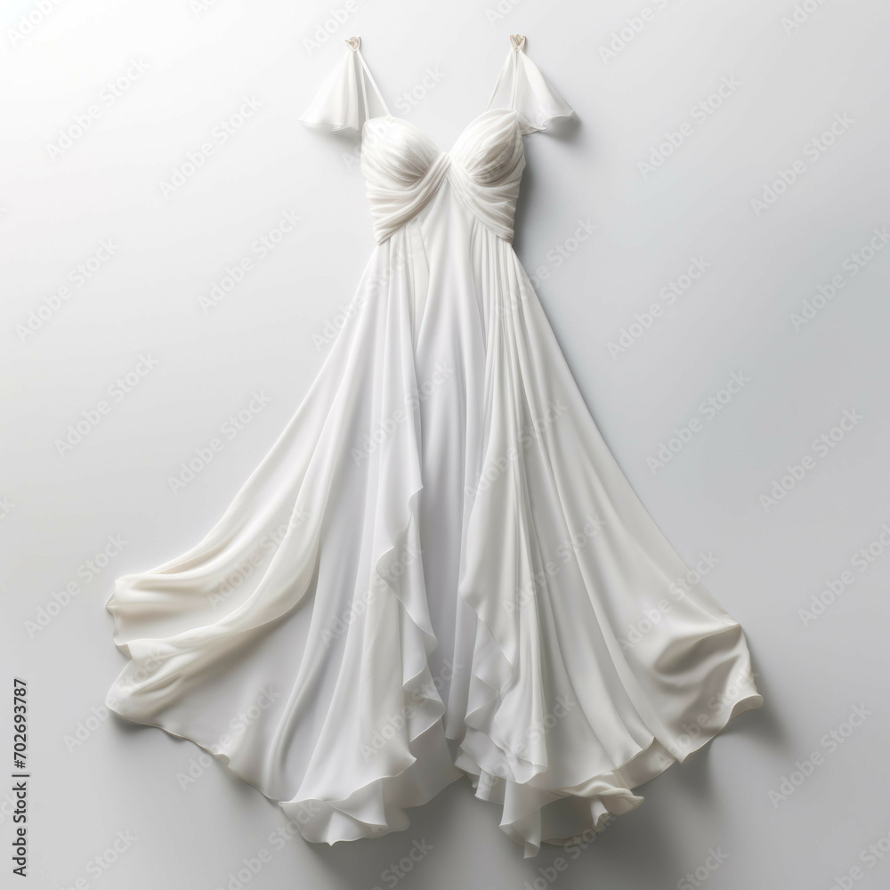 White Dress isolated on white background White Dress isolated on white background