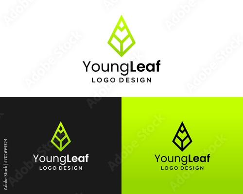 Letter Y monogram nature healh leaf logo design.