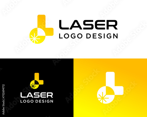 Letter L monogram industrial laser machine logo design.

