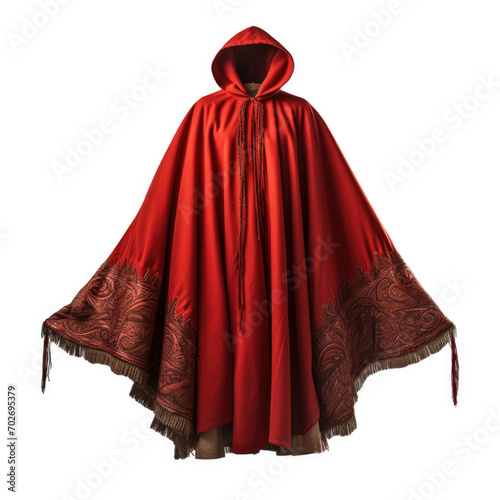 Red Poncho isolated on white background
