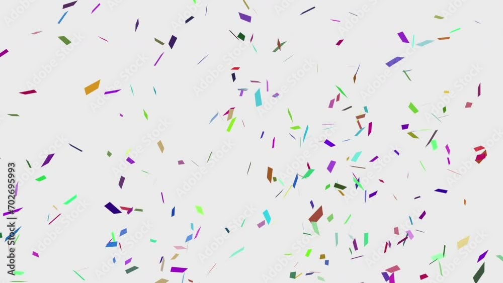 Confetti fired in the air during a party. multicolor confetti on white background.