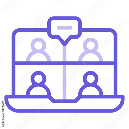 Videocall Discussion Icon of Work from Home iconset.