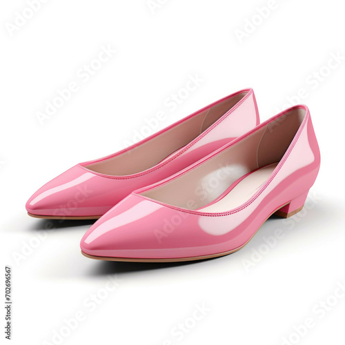 Pink Flats isolated on white background