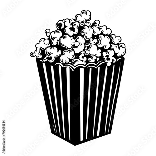 "A hand-drawn popcorn pictogram, capturing the playful essence of the snack in a charming, artistic style, suitable for diverse creative uses."