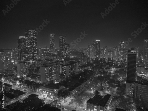 Toronto at night - B&W
