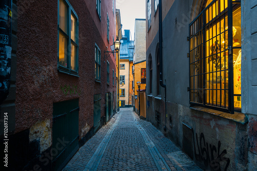 Narrow streets in Stockholm, Sweden