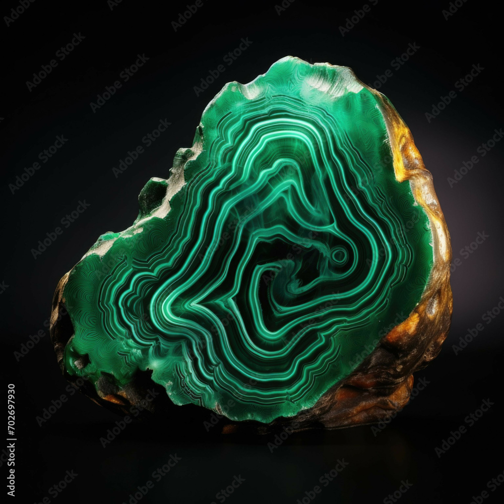 Obraz premium Malachite isolated on black background