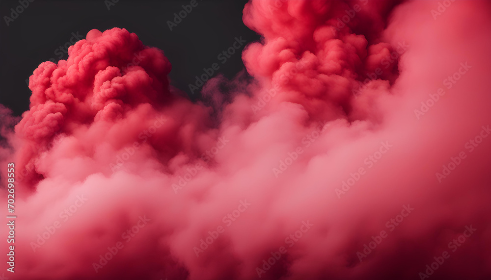 Red Smoke Cloud Isolated on White Background with Copy Space Red Smoke Cloud Isolated on White Background with Copy Space