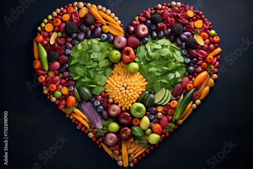 A Heart-Shaped Fruit and Vegetable Mosaic