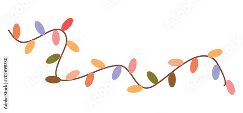 Wallpaper Mural Element of cozy winter set in colorful design. This illustration transforms bright garland into a visual statement against a pristine white backdrop. Vector illustration. Torontodigital.ca